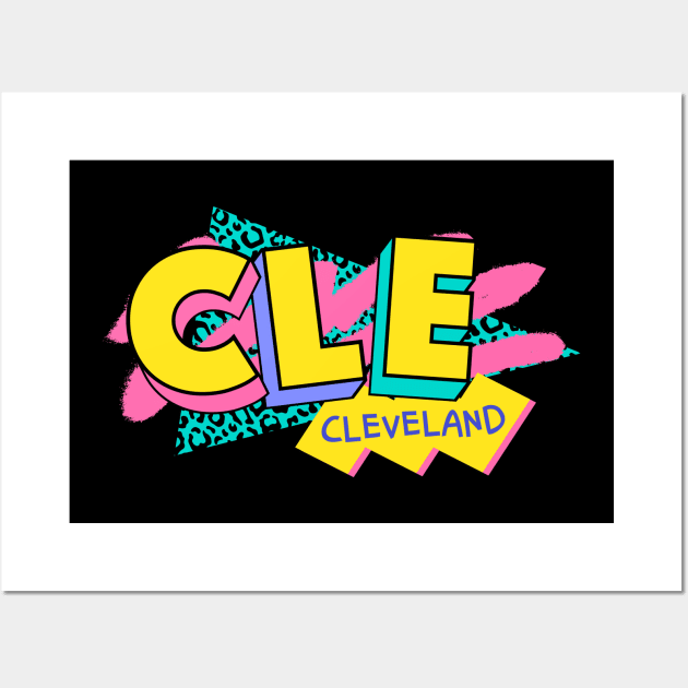 Cleveland, Ohio Retro 90s Logo Wall Art by SLAG_Creative